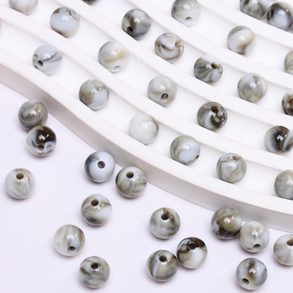 Круглый браслет, ожерелье, аксессуары, имитация нефрита, камень 8 мм, модные украшения, ручная работа, 30 шт., аксессуары для бисера из смолы, свободные бусины, уникальные