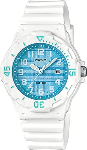 Casio Аналоговые часы LRW -200H-1BV / -200H-2CV для женщин и детей, глянцево-черные / глянцево-белые с синим клетчатым узором, модель для зарубежного рынка [параллельный импорт]