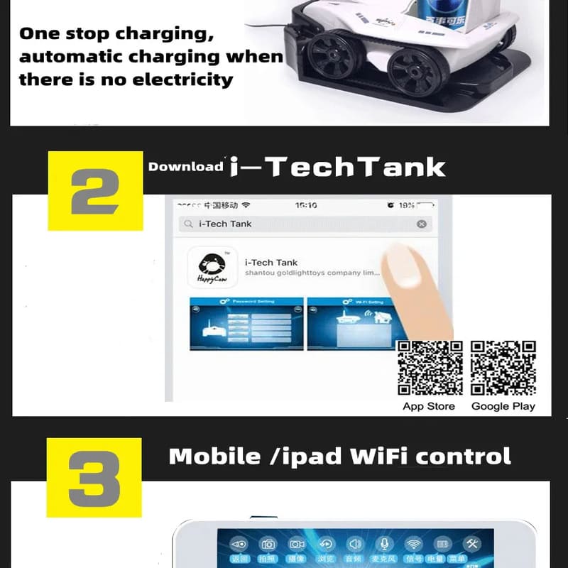 Новый RC танк с 0,3-мегапиксельной HD камерой FPV 50 минут выносливости датчик гравитации Wi-Fi пульт дистанционного управления передача в реальном времени танк автомобиль детская игрушка подарок