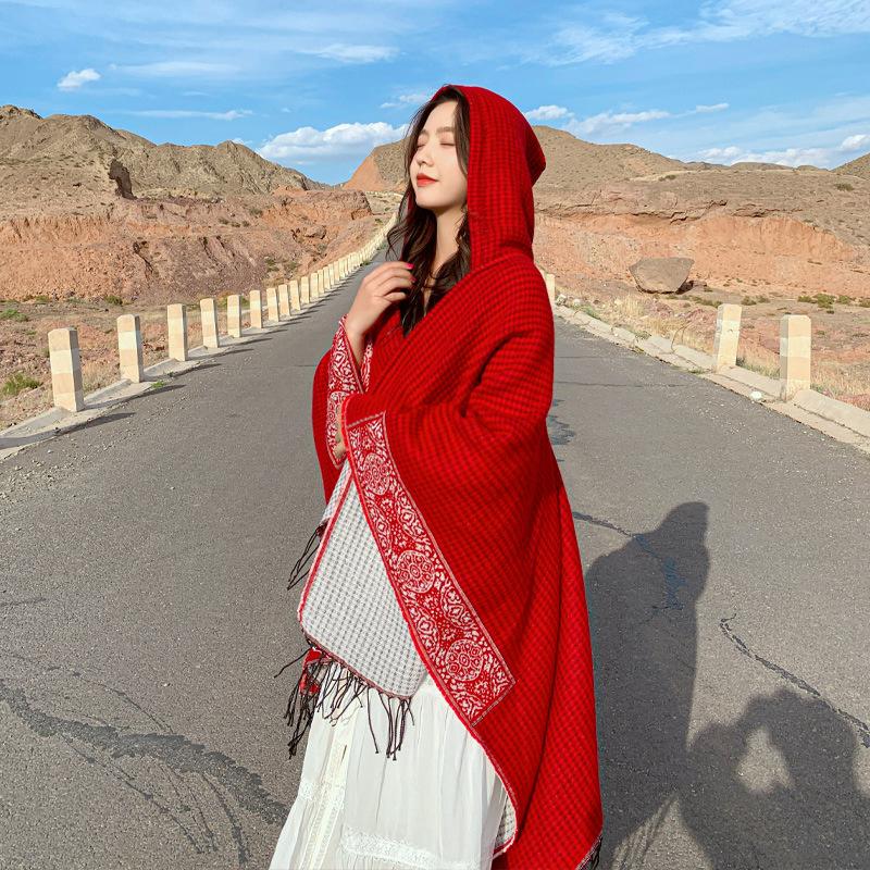 Дышащая, теплая и универсальная домашняя, осенне-зимняя женская шаль для путешествий, толстый плащ, одеяло с кондиционером