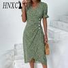 Women's Fashion Summer Spring Floral Print Short Sleeve V-Neck Casual Dresses
