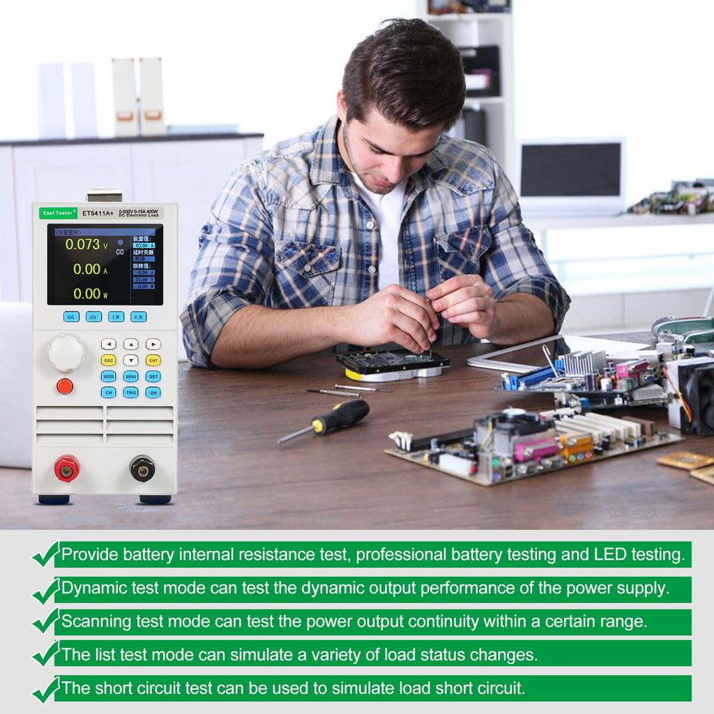 East Tester ET5411A+ Programmable Single-channel DC Electronic Load 500V 15A 400W Single Channel DC