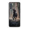 Чехол для Oppo Reno13 Reno12 Reno11 F Reno10 Pro A54 A53 A95 A76 A57 A98 A80 A79 5G A78 4G Cover Черно-белые скачущие лошади