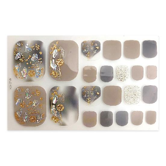 1 Set Self-adhersive Paper Wearable Longwear Adhesive Toenail Decor Wraps Toenail Polish Stickers