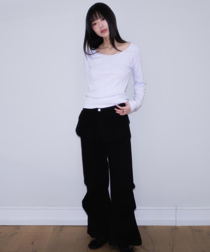 ROSEFRANTZ Essential Rose Label Long Sleeve [White Melange]