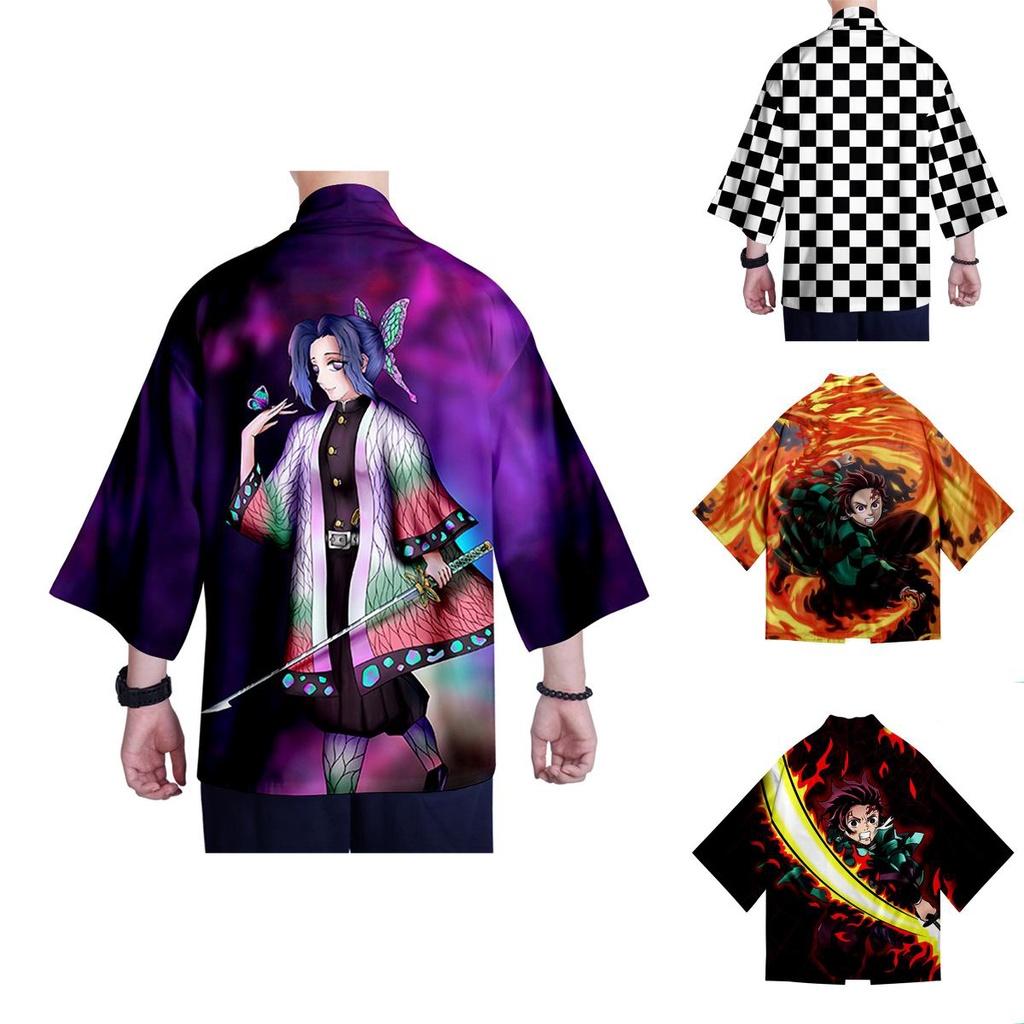 Аниме Клинок, рассекающий демонов Kimetsu No Yaiba Косплей Свободное Хаори Кимоно Халаты Пальто Топы Для Потрясающих Костюмированных Вечеринок