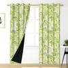 2Pcs/Set Green Floral Polyester Window Curtains  Pastoral Style Nature Flowers Leaves Bathroom Bedroom Decor Blackout Curtains