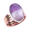 Natural Tiffany Stone Gemstone 925 Sterling Silver Two Tone Ring Size 8.5 m2C74