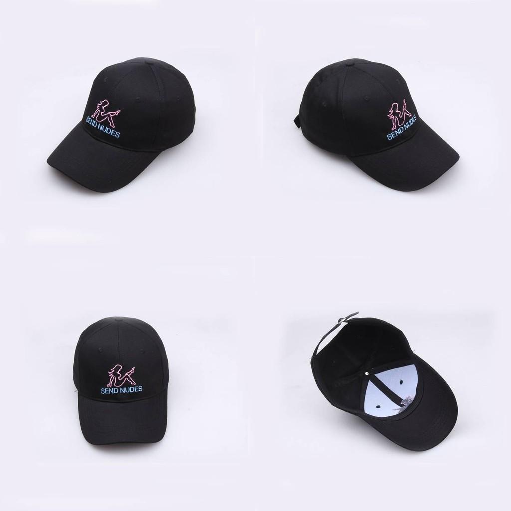 Embroidery Letter Send Nudes Women Pure Cotton Baseball Cap Outdoor Sun Hat