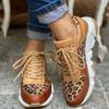 Fashion Leopard Women Casual Sneakers Comfort Platform Lace Up Female Walk Shoes Fashion Round Toe Matching Color Ladies Sports Shoes