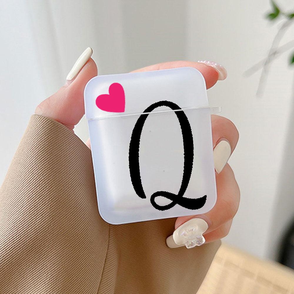 Чехол с начальной буквой A Z и сердцем для наушников Airpods 4-го 3-го Pro 3 2 Чехол для Airpod 2 3 1 Защитный аксессуар Чехол Funda
