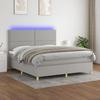 VidaXL Slatted Bed Base with Mattress and LED, Upholstered Bed, Double Bed, Adult Bed for Interior Bedroom, 3135373