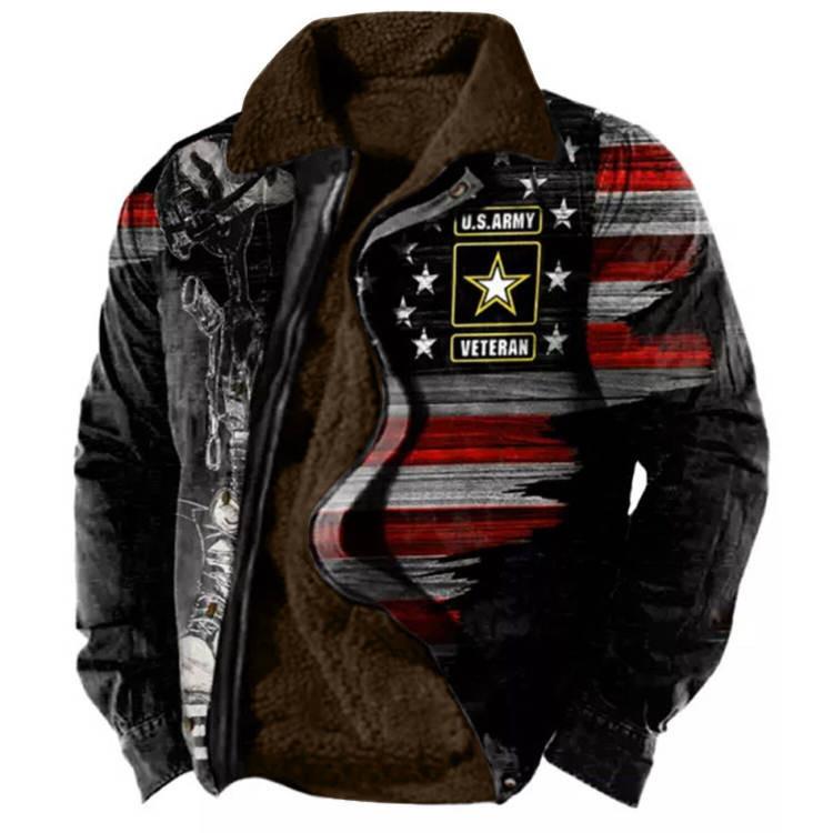 Men's Casual Camouflage Sports Sweatshirt Long Sleeve Zipper Loose Cotton Jacket Coat