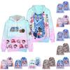 Children's Fashion Casual Long Sleeve Hooded Witch Group Print Sweatshirt