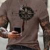 Men's T-shirt 3d Vintage Compass Pattern 3d Print T-shirts Men Women Fashion T Shirt Hip Hop Tops Tees Outdoors Clothes Male