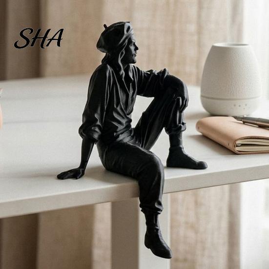 Abstract Sitting Character Models 3D Printed Resting Traveler Figurine, Edge Sculpture Decor, Stylish Home Office Ornaments Artistic Desktop Ornament