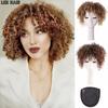 Синтетические оранжево-каштановые волосы, афро вьющиеся парики для женщин, короткий парик с челкой, натуральные кудри, пушистая прическа