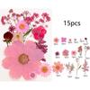 495Piece Dried Flower Craft Set Including Pressed Blooms and Butterfly Stickers for Resin Art and Journal Decorating