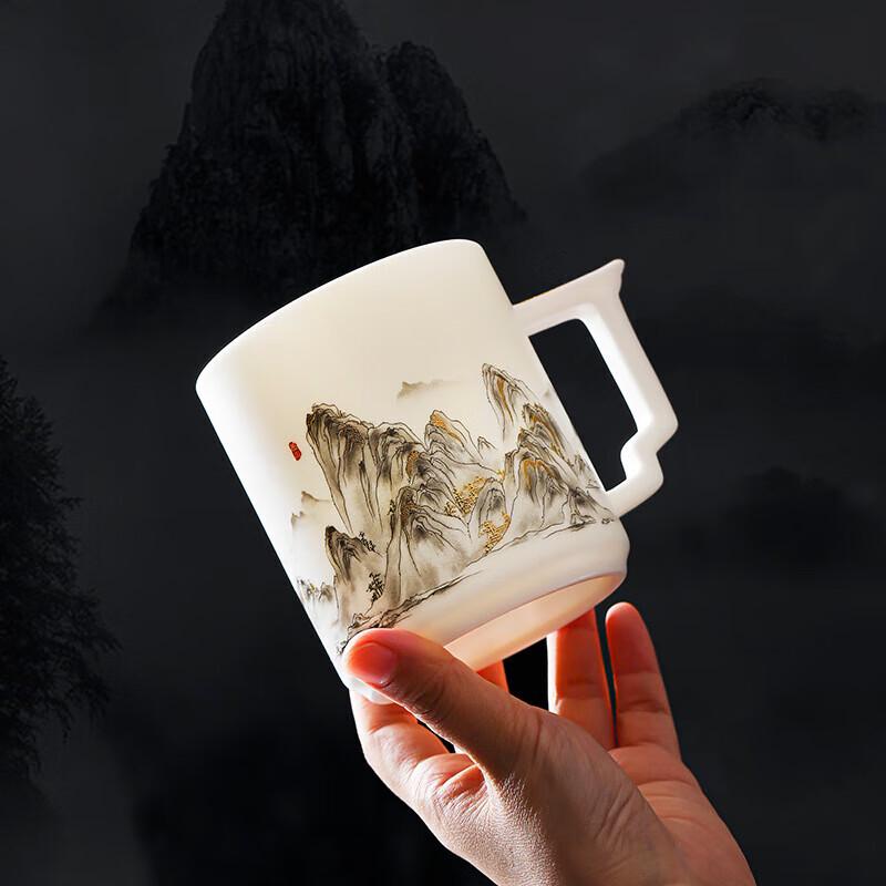 Thousand Li Rivers & Mountains Ceramic Tea Separation Office Cup