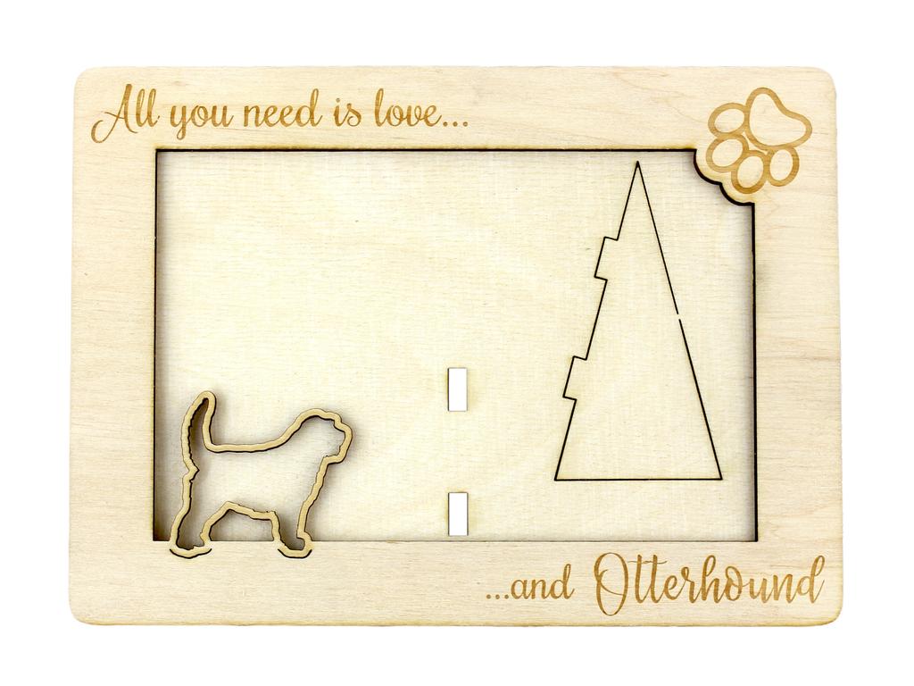 Otterhound – Photo frame, engraved wooden frame | Art-Dog