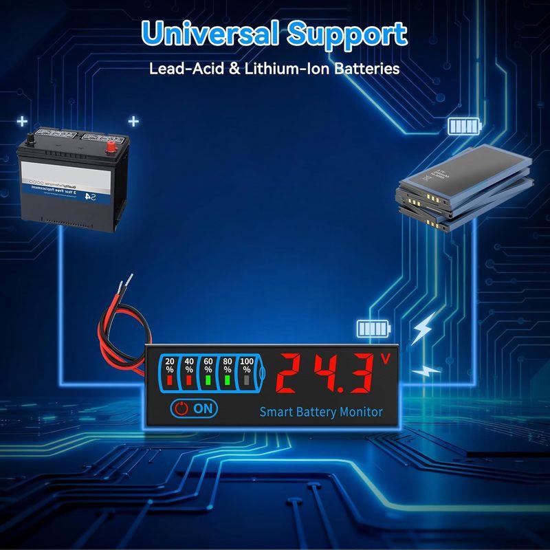 LED Battery Voltage Tester Module Battery Charge Indicator Panel Acid/Lipo Lithium Battery Capacity Board Voltage Battery Tester