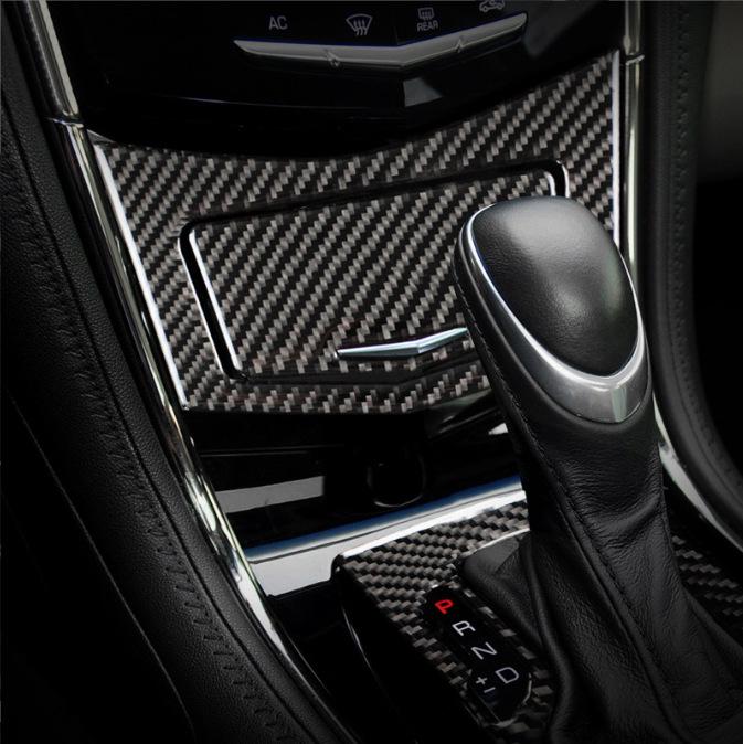 Отделка интерьера из углеволокна Cadillac ATSL: Наклейки на консоль, рычаг переключения передач, воздуховоды
