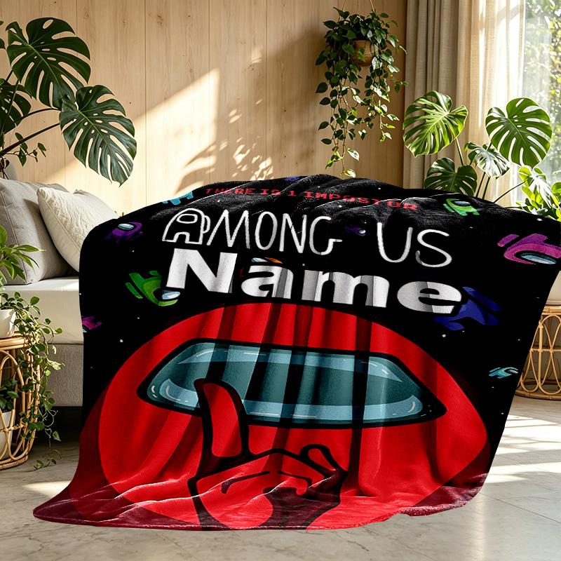 Custom Name Personalized Among Us Print Blanket, Home Decor, Bedroom, Sofa, Camping, Couch, Gifts for Birthday ChristmasEnthusiasts