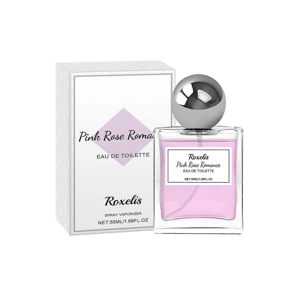 Roxelis Pink Rose Charm Perfume, Pink Rose Long-Lasting Fragrance, Charming And Alluring Perfume, Cologne Pheromone Fragrance