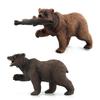 Children'S Toy Solid Simulation Wild Animal Model Black Bear Eats Fish Brown Bear Plastic Animal Model Ornament Toy