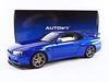 AUTOart 1/18 Scale Nissan Skyline GT-R (R34) V-Spec II Bayside Blue Finished Model 77408