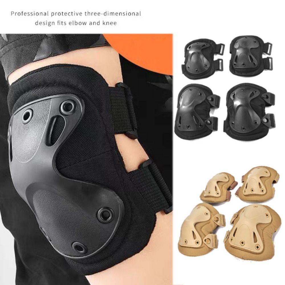 4Pcs/Set Adjustable Knee Pads Elbow Pads Professional Sports Protective Gear Outdoor Cycling