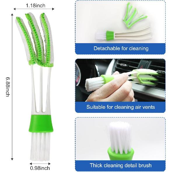 Car Interior Duster Detail Brush Cleaning Kit, Soft Microfiber Towels Dashboard Air Vent Crevice Dusting Detail Cleaner Interior Accessories Tools