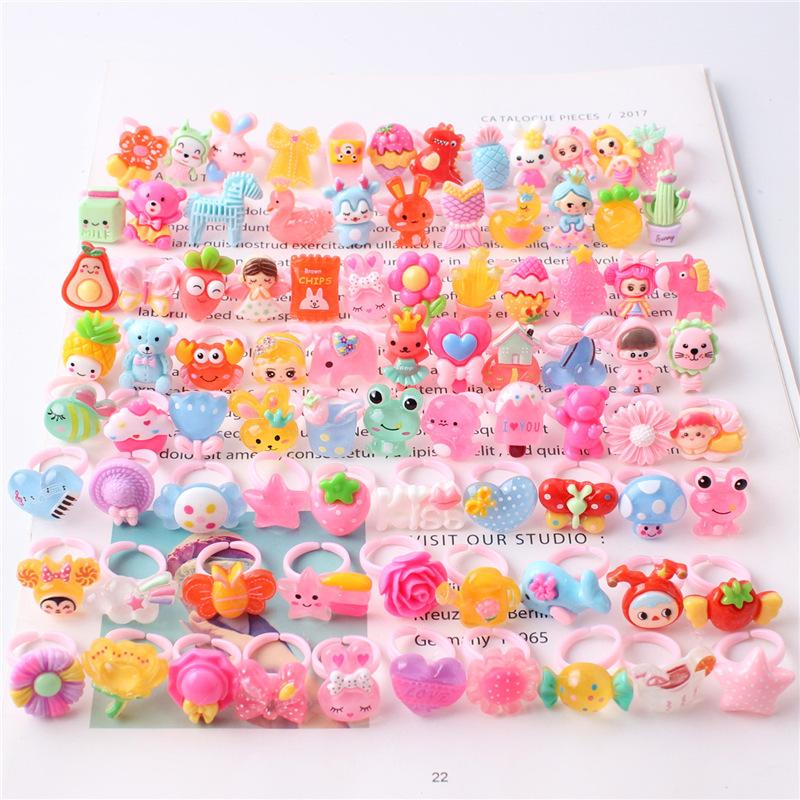 10 шт. мультяшное детское кольцо из смолы, милое цветочное кольцо, матовое кольцо, подарок