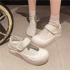 Чжао Рут одинаковые французские туфли Мэри Джейн женские уродливые милые большая голова холст маленькие белые туфли платформа липучка весенне-летняя обувь
