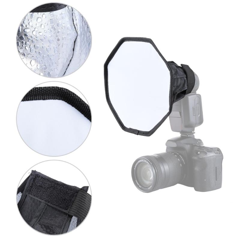 Октагональный софтбокс-диффузор для вспышки, складной отражатель для вспышки для зеркальной камеры, улучшает освещение для портретной фотографии, 20 см