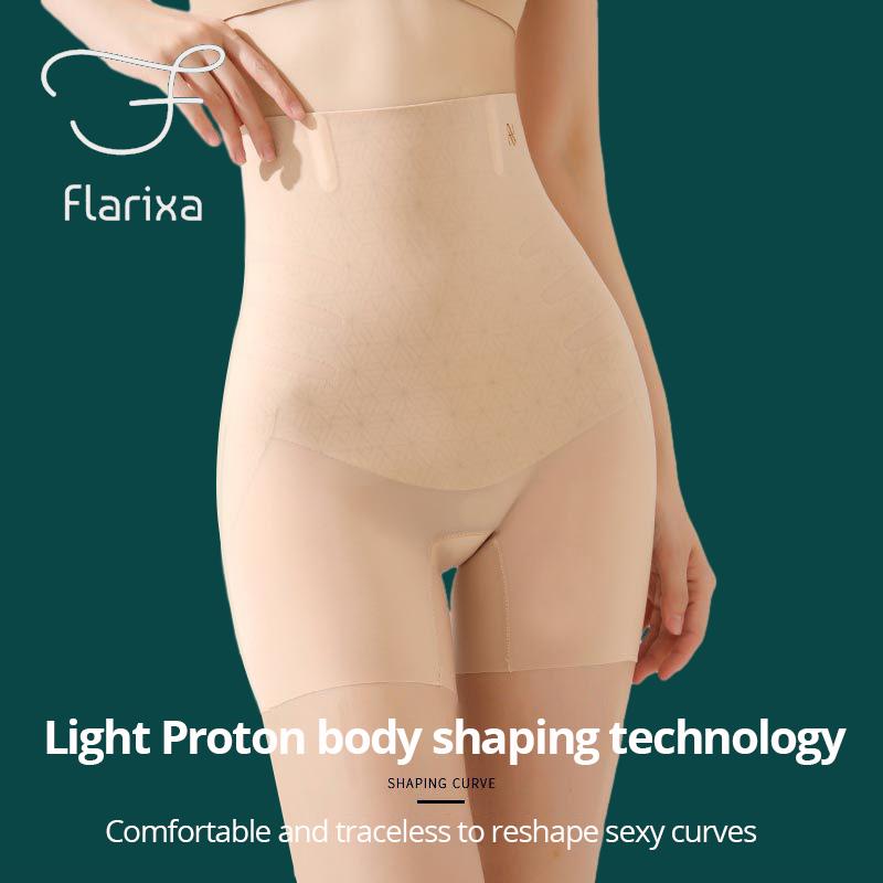 Flarixa Трусики с высокой талией и плоским животом, бесшовные женские боксеры, утягивающие корректирующие брюки, нижнее белье с эффектом пуш-ап, тонкие защитные шорты