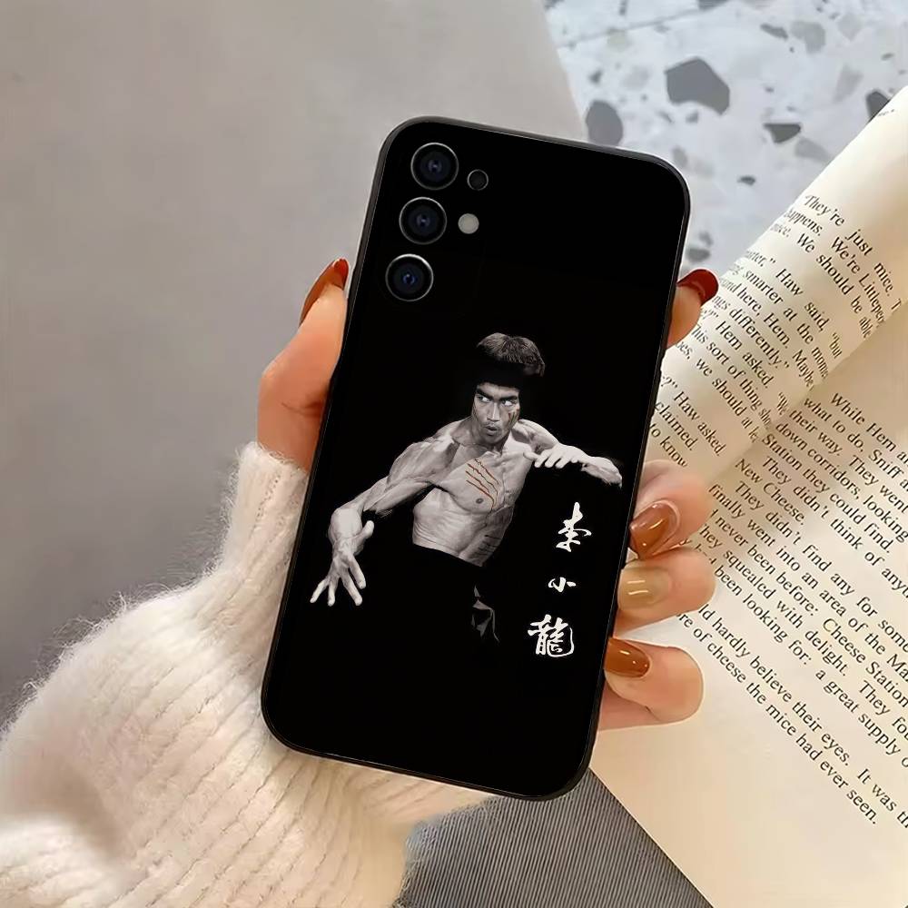 B-Брюс Л-Ли Сяолун K-Кунг Ф-Фу Чехол для телефона для Samsung S25,S24,S21,S22,S23,S30,Ultra,S20,Plus,Fe,Lite,Note,10,Черный Чехол