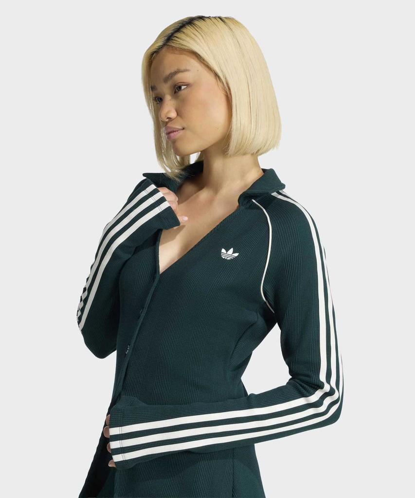 adidas Вафельная рубашка на пуговицах - Зеленый / Ks7810