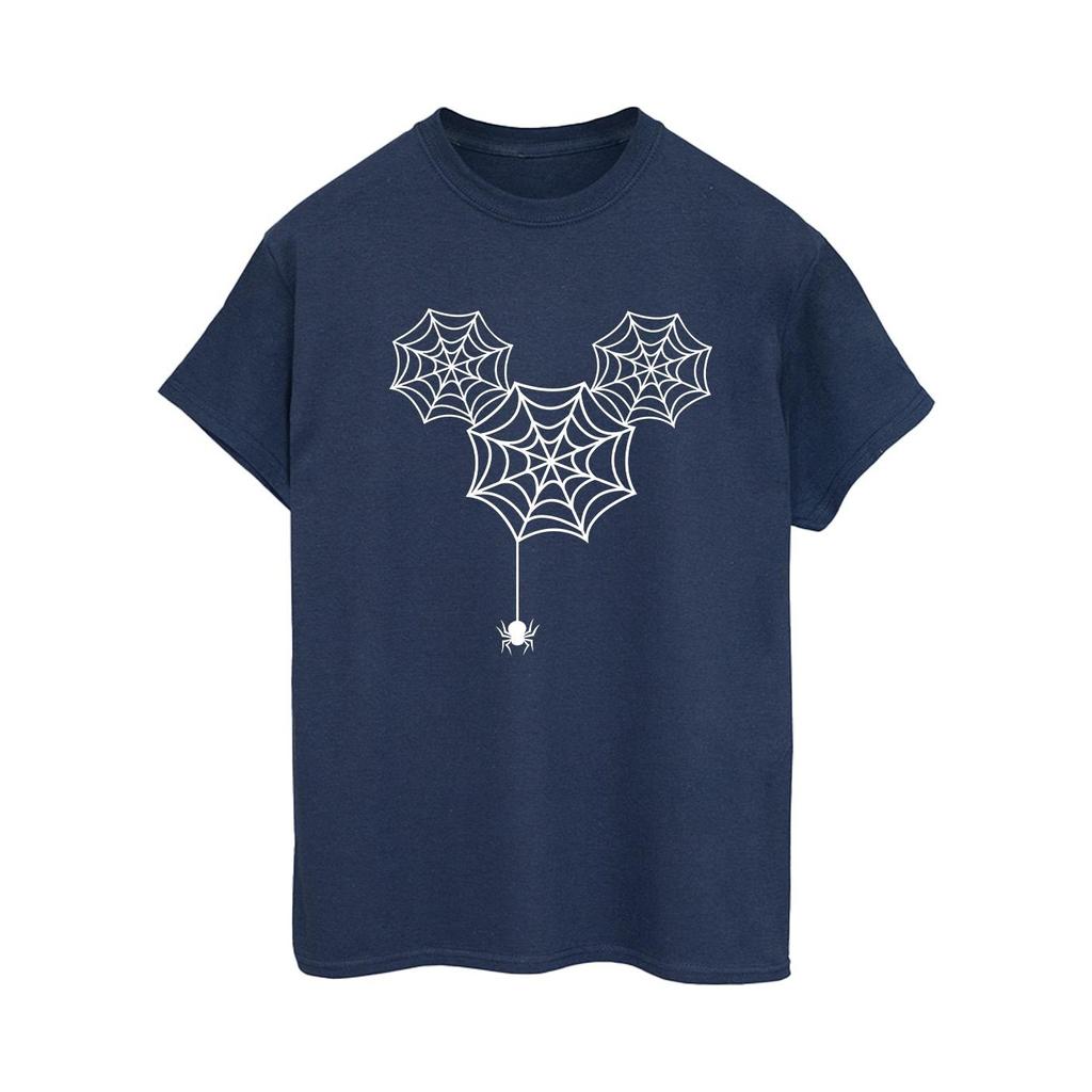 Disney Womens/Ladies Mickey Mouse Spider Web Head Cotton Boyfriend T-Shirt