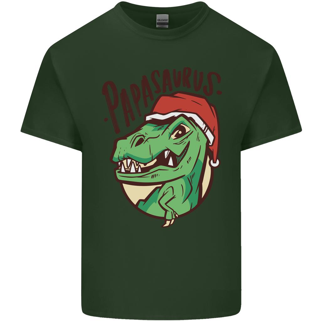 Christmas Papasaurus TRex Dinosaur Unisexs Light Cotton TShirt
