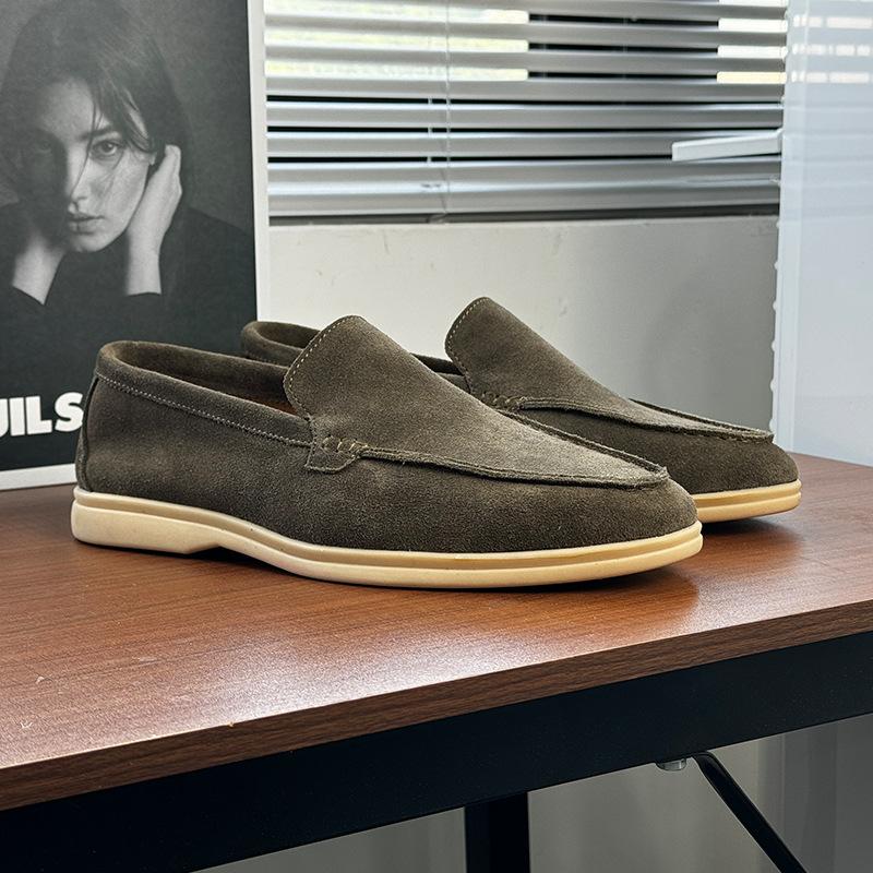 Ленивые удобные лоферы на мягкой подошве, мужская одинарная обувь на плоской подошве для通勤, кожаные туфли Doudou 8253-H