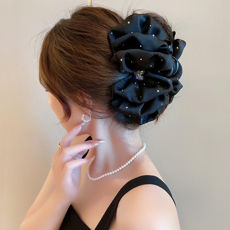 Элегантная заколка для волос с бантом и стразами, двухсторонняя заколка в виде акулы, корейские аксессуары для волос принцессы для женщин