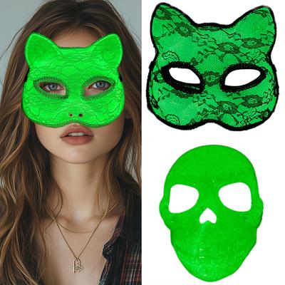 Маскарадная маска кошки Ночные огни Маска кошки Венецианская маска Маска на пол-лица Женская маска для костюма Маска для косплея на Хэллоуин