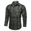 New Men's Casual Shirt, Autumn Plaid Long-sleeved Shirt