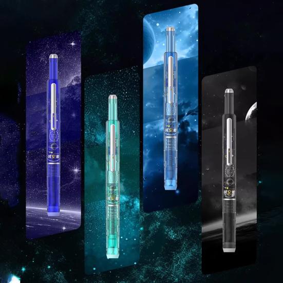 Перьевая ручка выдвижная 0,38 мм черные чернила тонкое перо набор ручек с прозрачным корпусом и 5 чернильными картриджами для каллиграфии, ведения дневника, рисования дудлов, эскизов