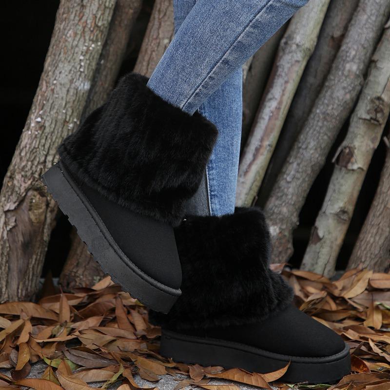 Мода 2024 зима женские новые модные нескользящие теплые зимние сапоги на толстой подошве