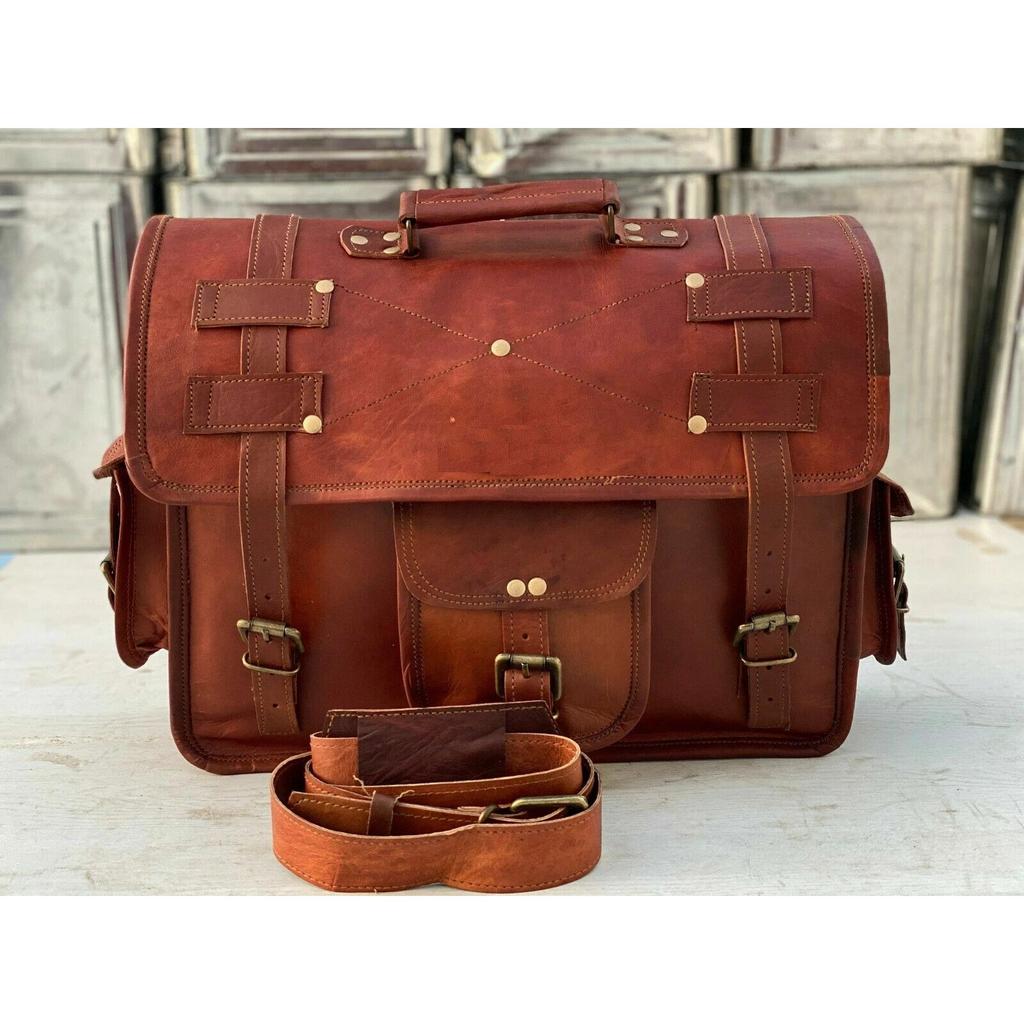 Винтажный портфель-саквояж кожаный сумка-мессенджер для ноутбука на плечо мужской