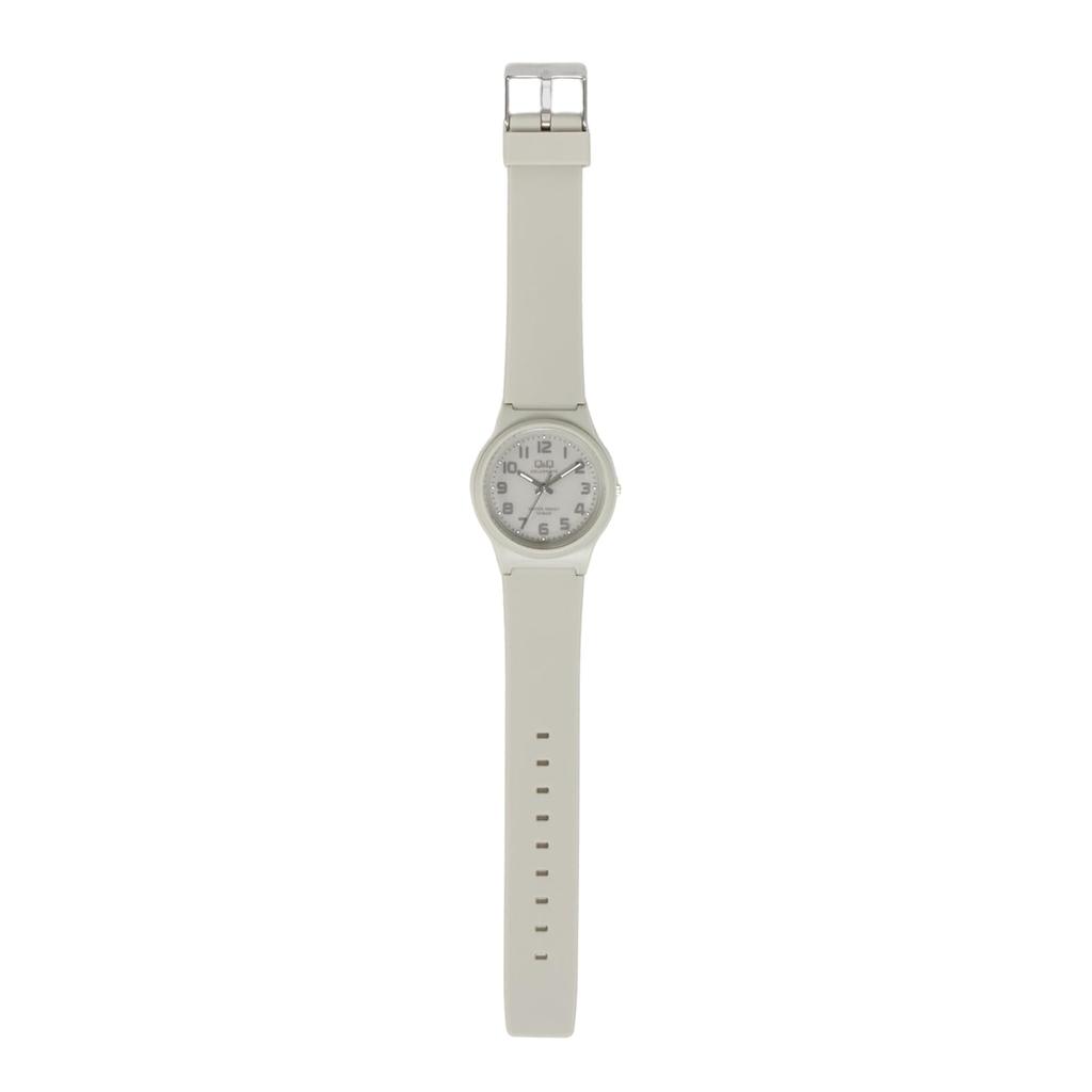 Q&Q E08A-502VK Men's Ecru Analog Watch, Solar, Waterproof, Urethane Strap