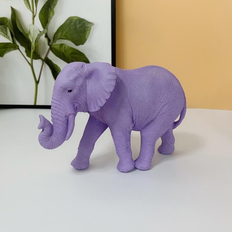Creative Small Artificial Elephant Sculpture Ornaments Simulation Animal Elephant Gifts for Home Office Desktop Decoration Resin