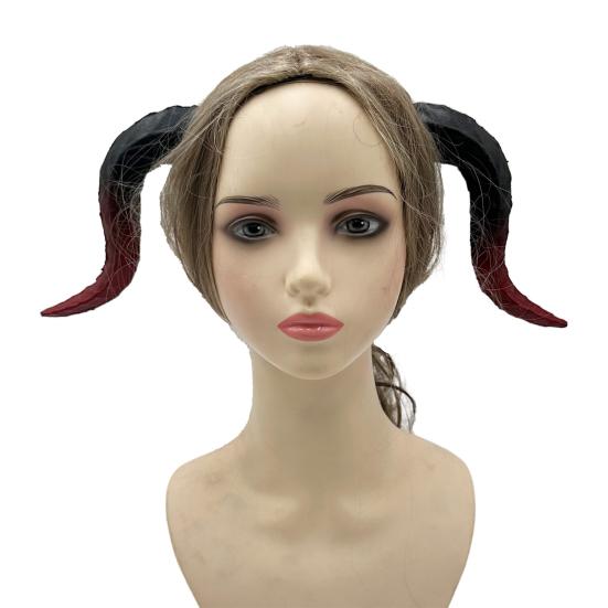 Gothic Devil Horn Headband Imitation Fake Bull Horns Hair Hoop Halloween Dress Up Hair Accessories for Halloween Cosplay Carnival